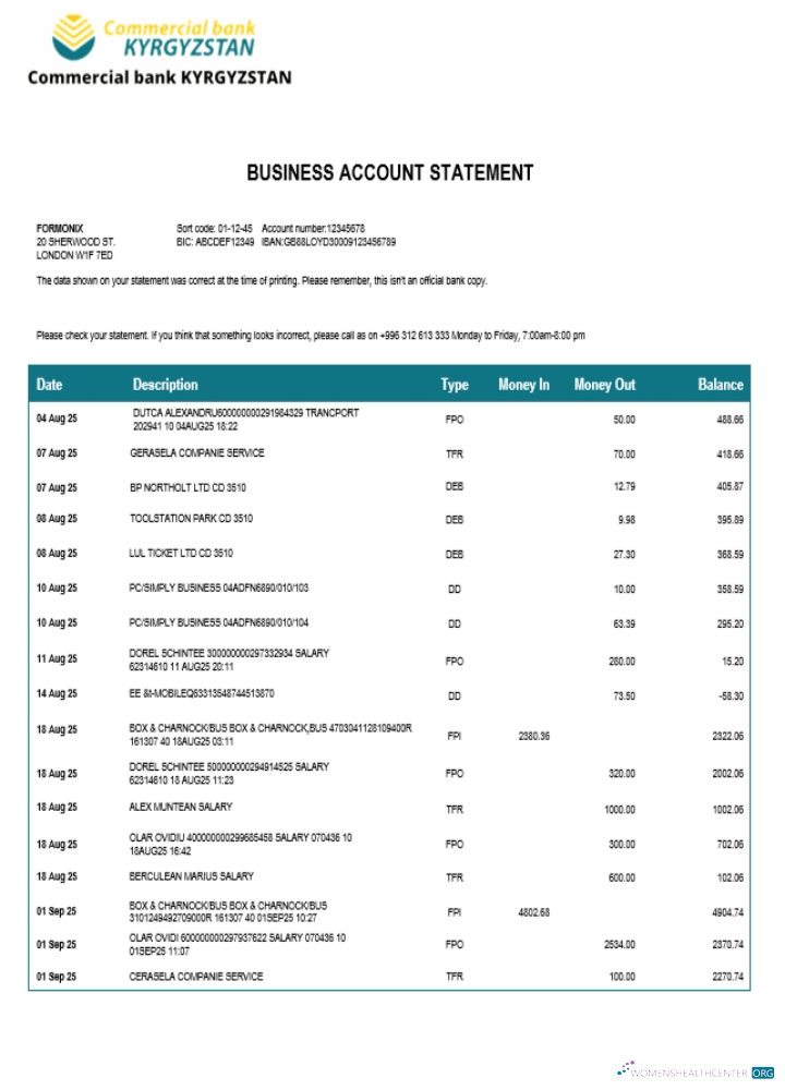 Download Commercial business account statement Word and PDF template (1) Photoshop template